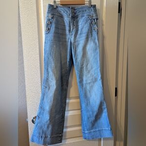 INC International Concepts Curvy Wide Leg Sailor Trouser Jeans - Size 8